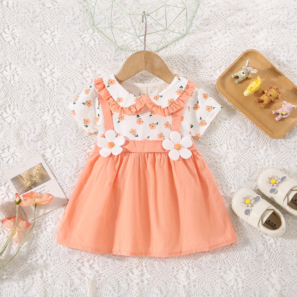 The Doll Collar Dress — Floral Cotton, Knee Length