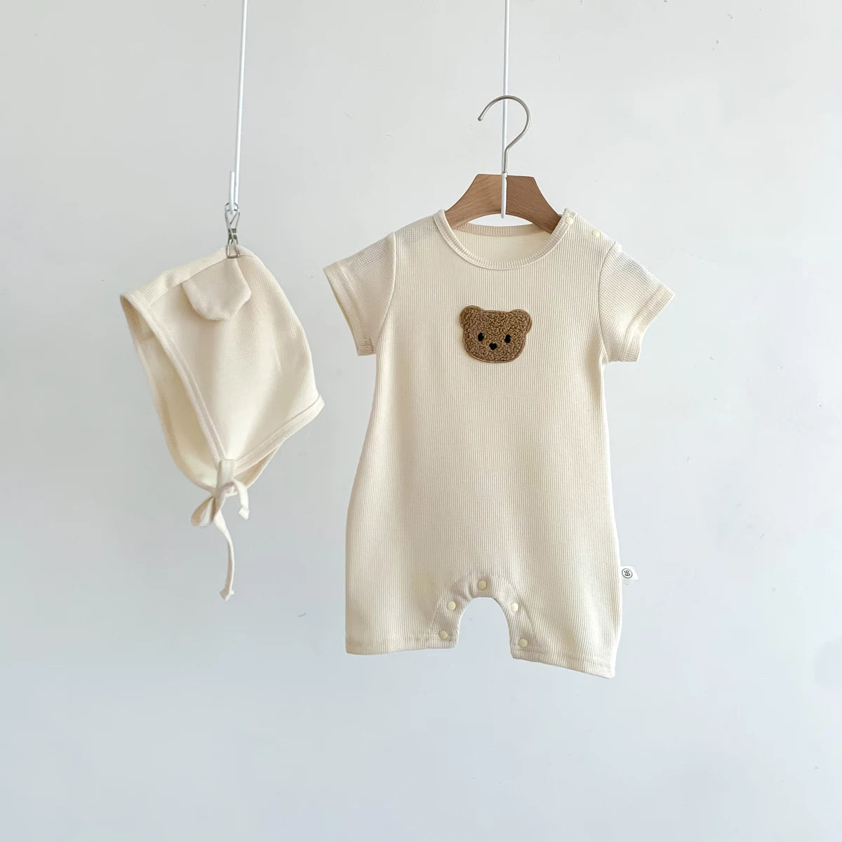 The Waffle Bear Romper — Short Sleeve, 66–90