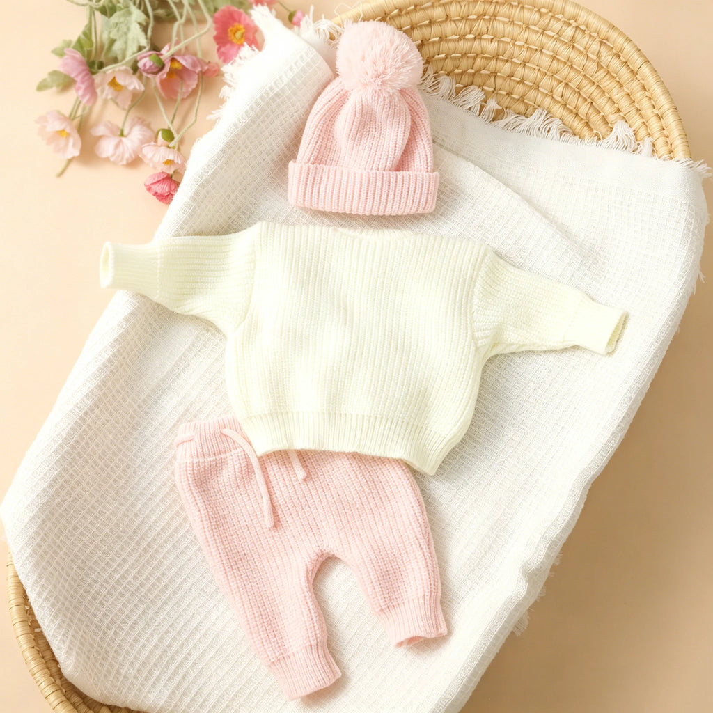 The “Just Arrived” Newborn Photo Set — 3-Piece Knit