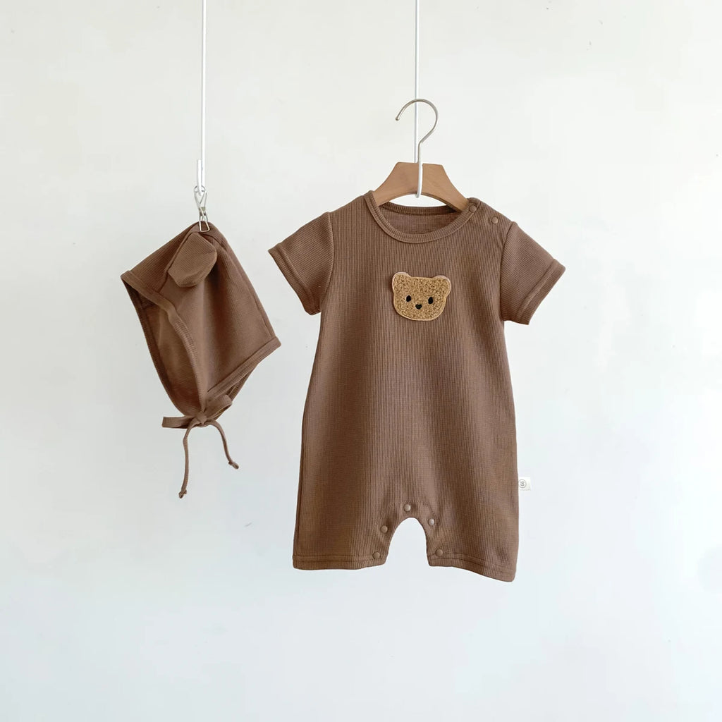 The Waffle Bear Romper — Short Sleeve, 66–90