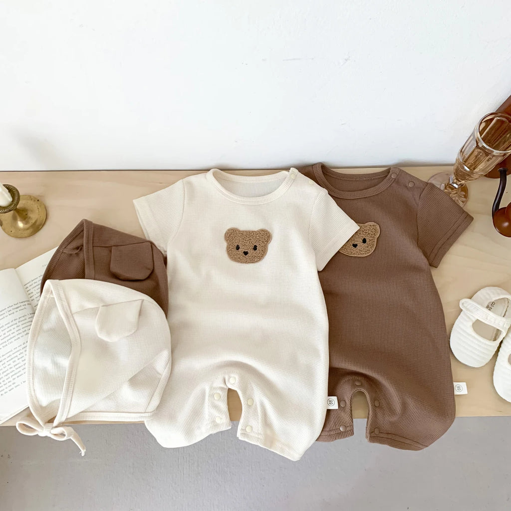 The Waffle Bear Romper — Short Sleeve, 66–90
