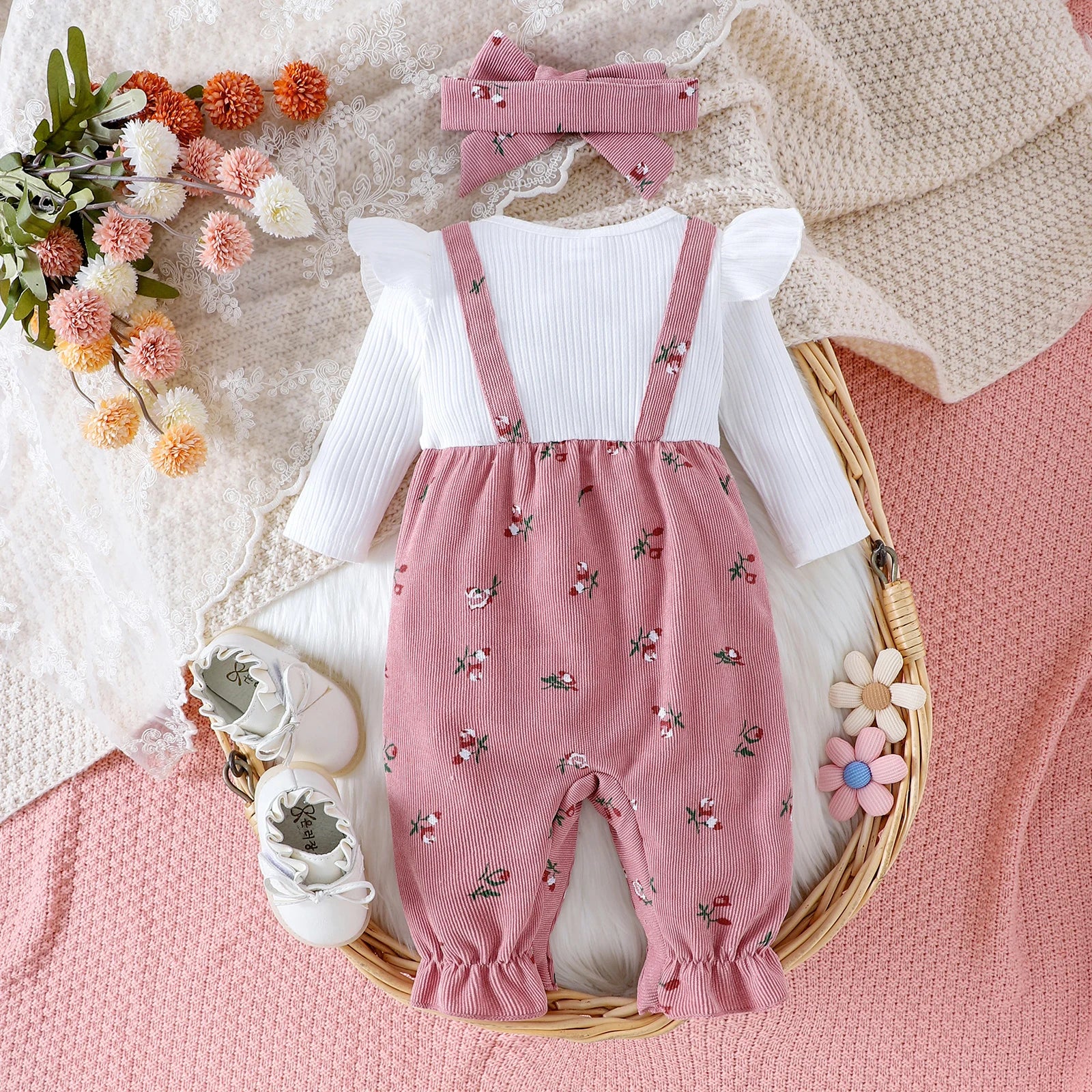 The Floral Romper &amp; Headband Set — 1–18 Months