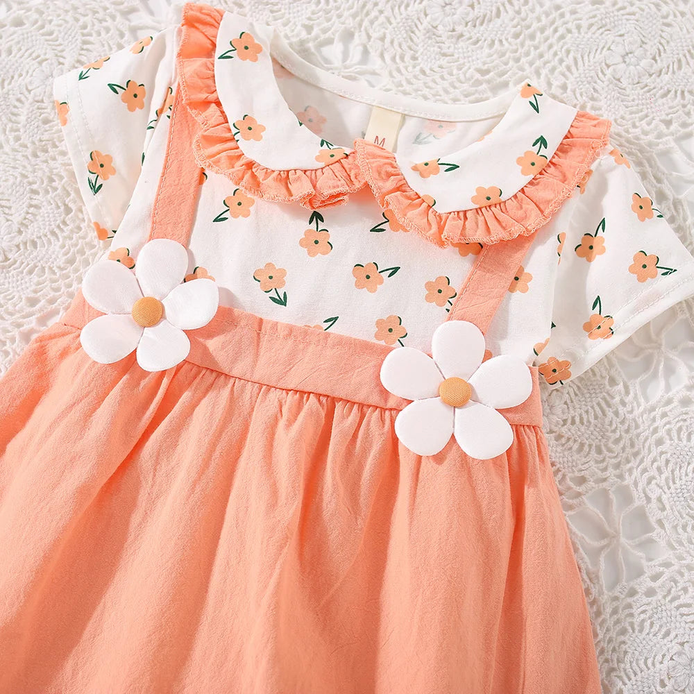 The Doll Collar Dress — Floral Cotton, Knee Length