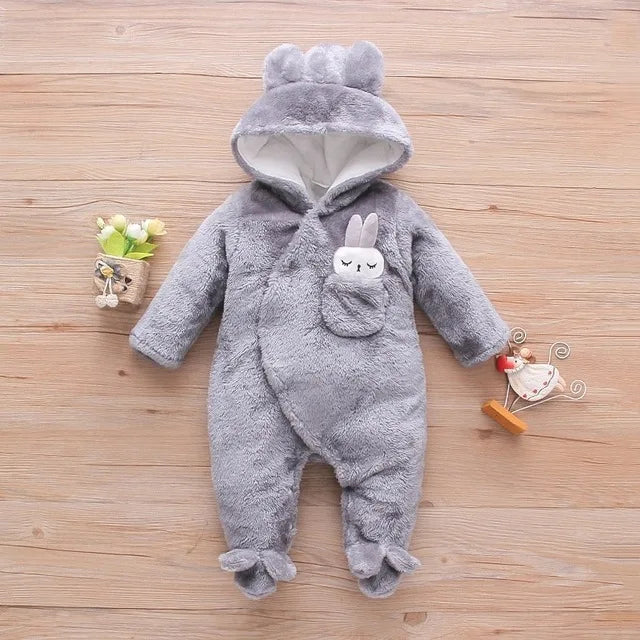 The Plush Fleece Romper — Hooded, Newborn to 18 Months